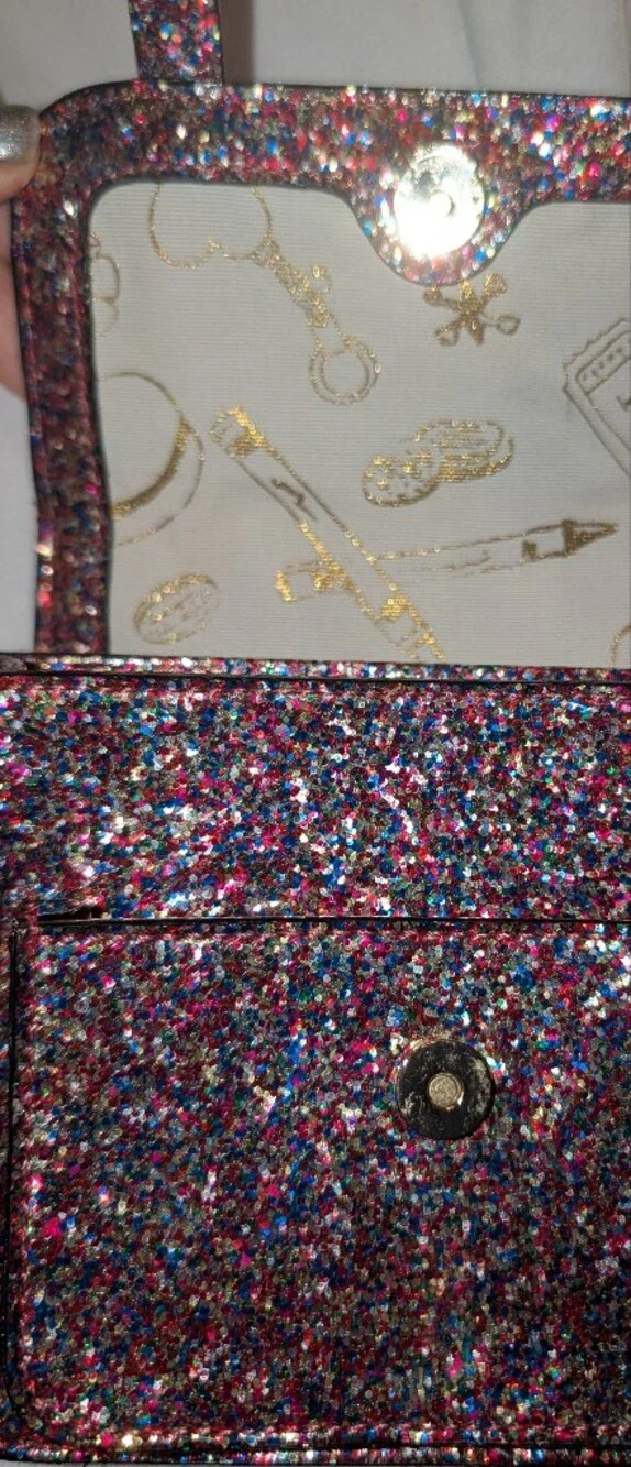 Kate Spade Kid's Glitter Scout Mini Crossbody Bag Pink Multi VGUC